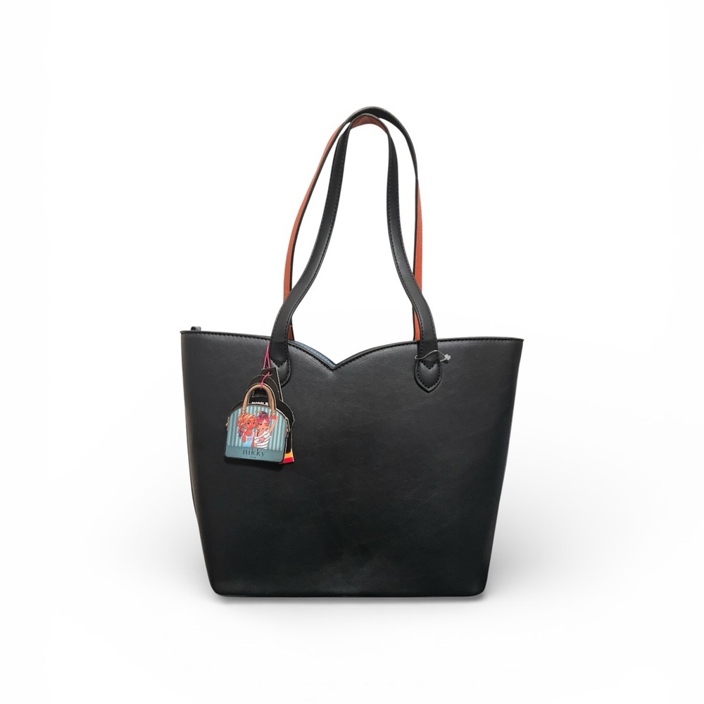 Nikky by Necole Lee Woman Graphic Print Tote Bag and wristlet in Teal & Coral - Picture 3 of 6